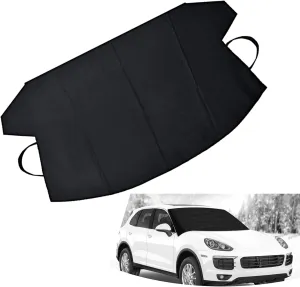 1 PC Car Windshield Snow Shield Cover, 75" x 42.25" 600D Thick Oxford Fabric Car Windshield Cover, Waterproof and Antifreeze Window Protector, Universal for Most Cars (Black)