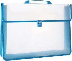 12x16.5 Portfolio A3 PP Plastic Transparent Oxford Cloth Edge Waterproof Blue 1 Pack