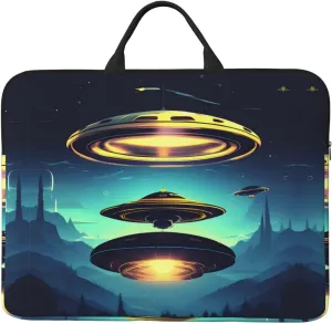 14in Spacecraft descend Print Laptop Case Sleeve Bag â€“ Shock-Resistant Padded Interior, Perfect for Business and Daily Commute