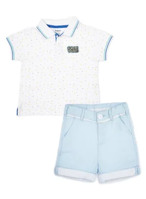 2-Piece Cool Kids Polo Tee & Oxford Shorts Set