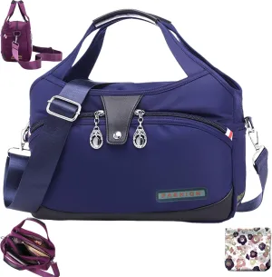 2025 New Blaciokamith Soft Side Lightweight Underseat Tote Bag, Multi-Pocket Fashion Waterproof Anti-Theft Handbag Crossbody