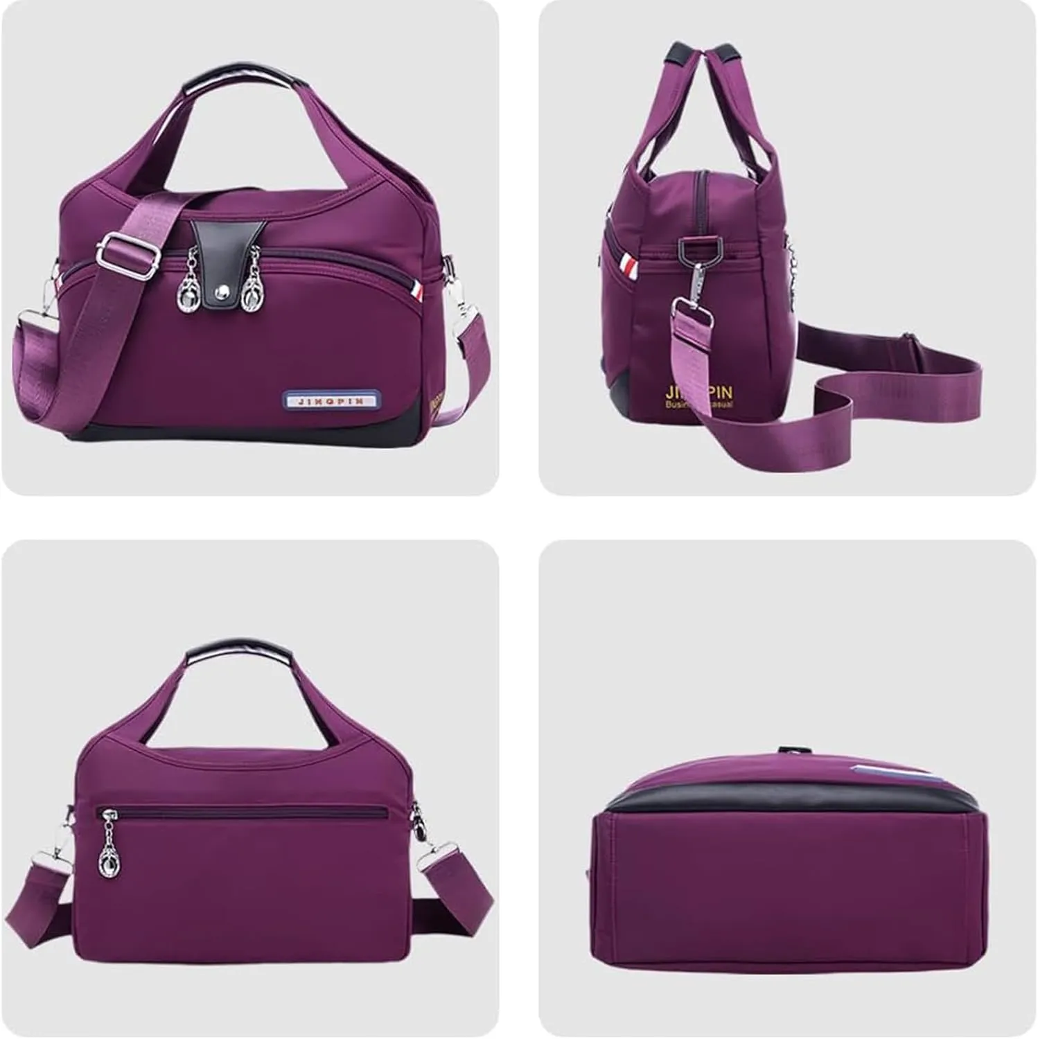 2025 New Blaciokamith Soft Side Lightweight Underseat Tote Bag, Multi-Pocket Fashion Waterproof Anti-Theft Handbag Crossbody
