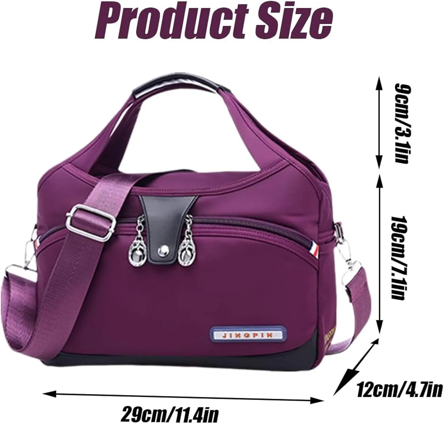 2025 New Blaciokamith Soft Side Lightweight Underseat Tote Bag, Multi-Pocket Fashion Waterproof Anti-Theft Handbag Crossbody