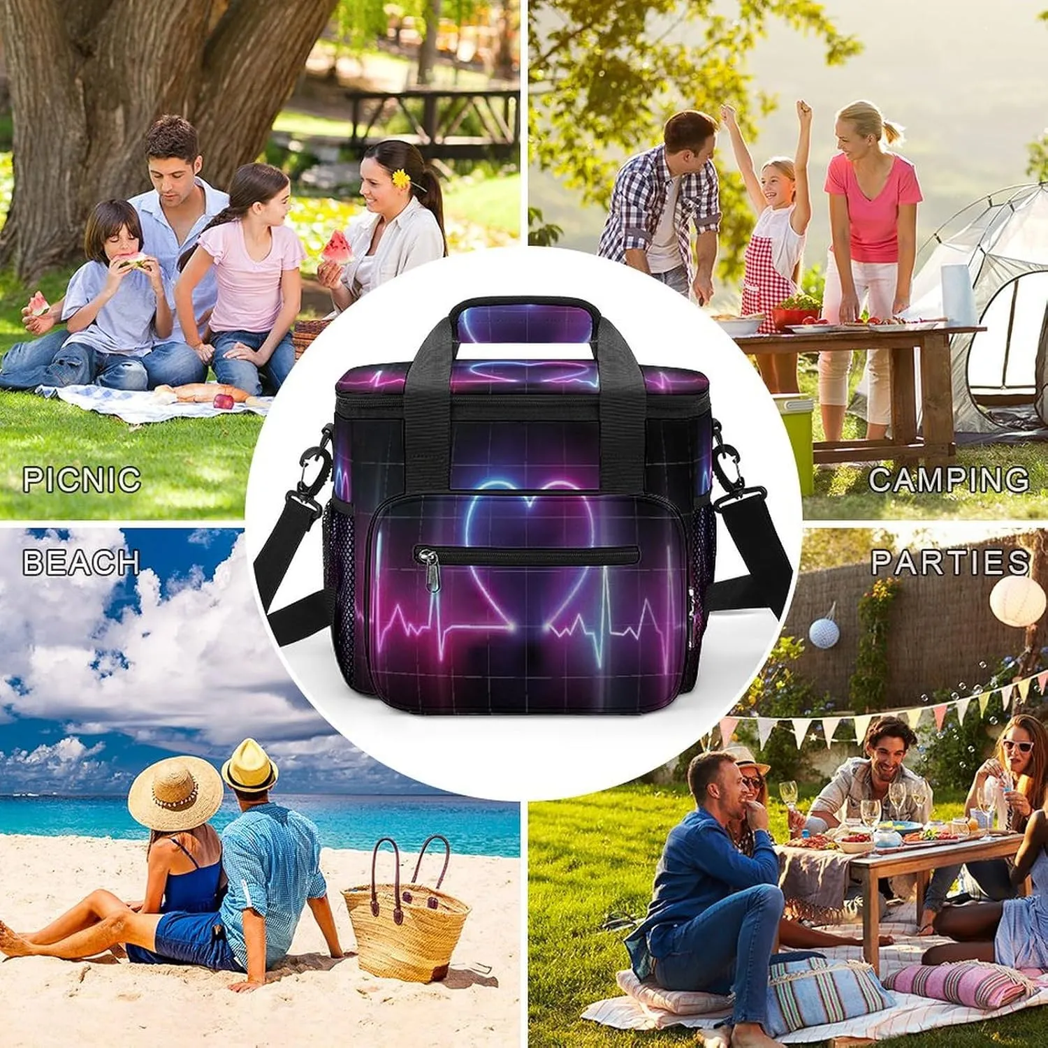 22.5L Waterproof Soft Cooler BagInsulated Lunch Box for Camping Fishing Beach Road Trips