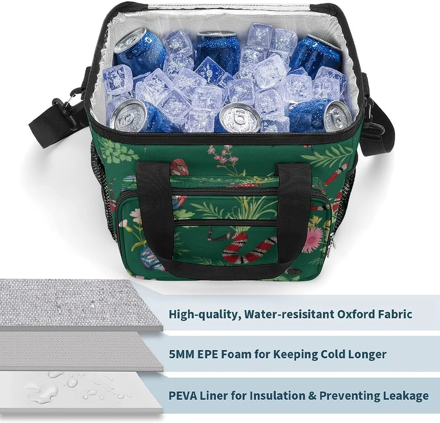 22.5L Waterproof Soft Cooler BagInsulated Lunch Box for Camping Fishing Beach Road Trips