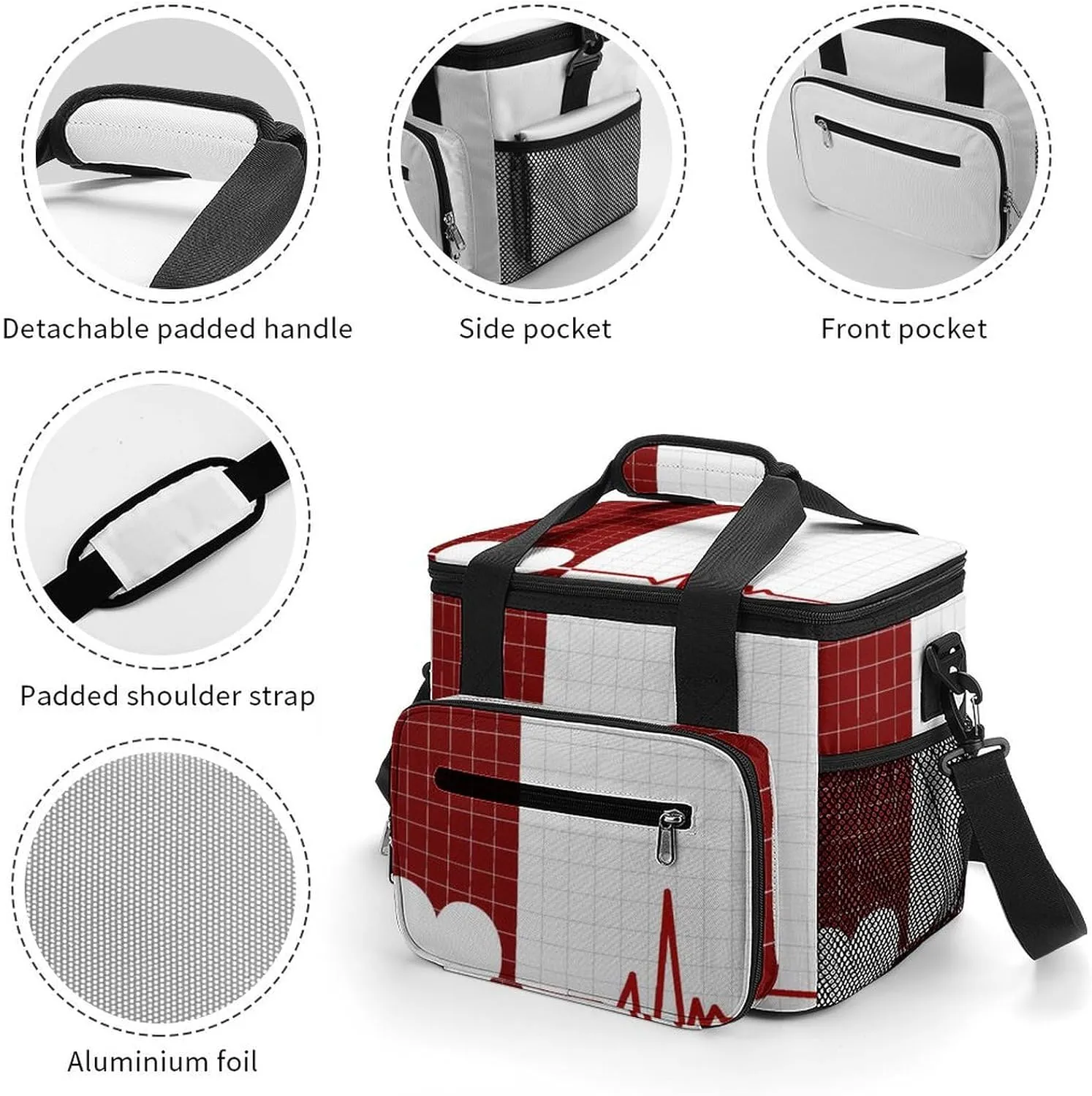 22.5L Waterproof Soft Cooler BagInsulated Lunch Box for Camping Fishing Beach Road Trips