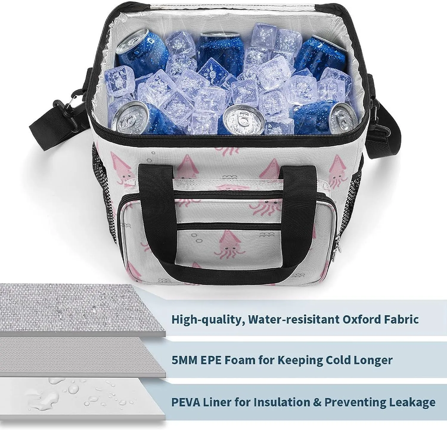 22.5L Waterproof Soft Cooler BagInsulated Lunch Box for Camping Fishing Beach Road Trips