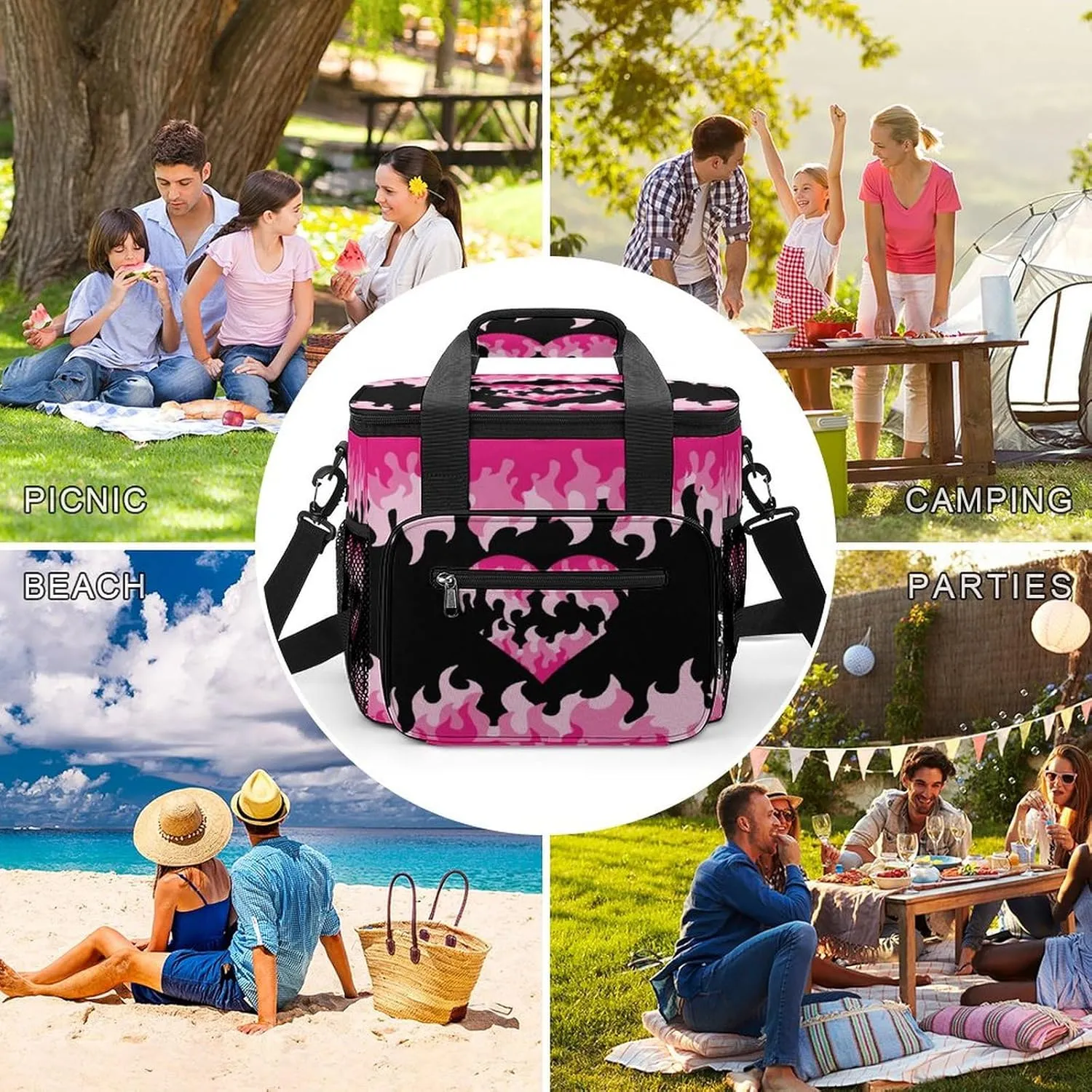 22.5L Waterproof Soft Cooler BagInsulated Lunch Box for Camping Fishing Beach Road Trips