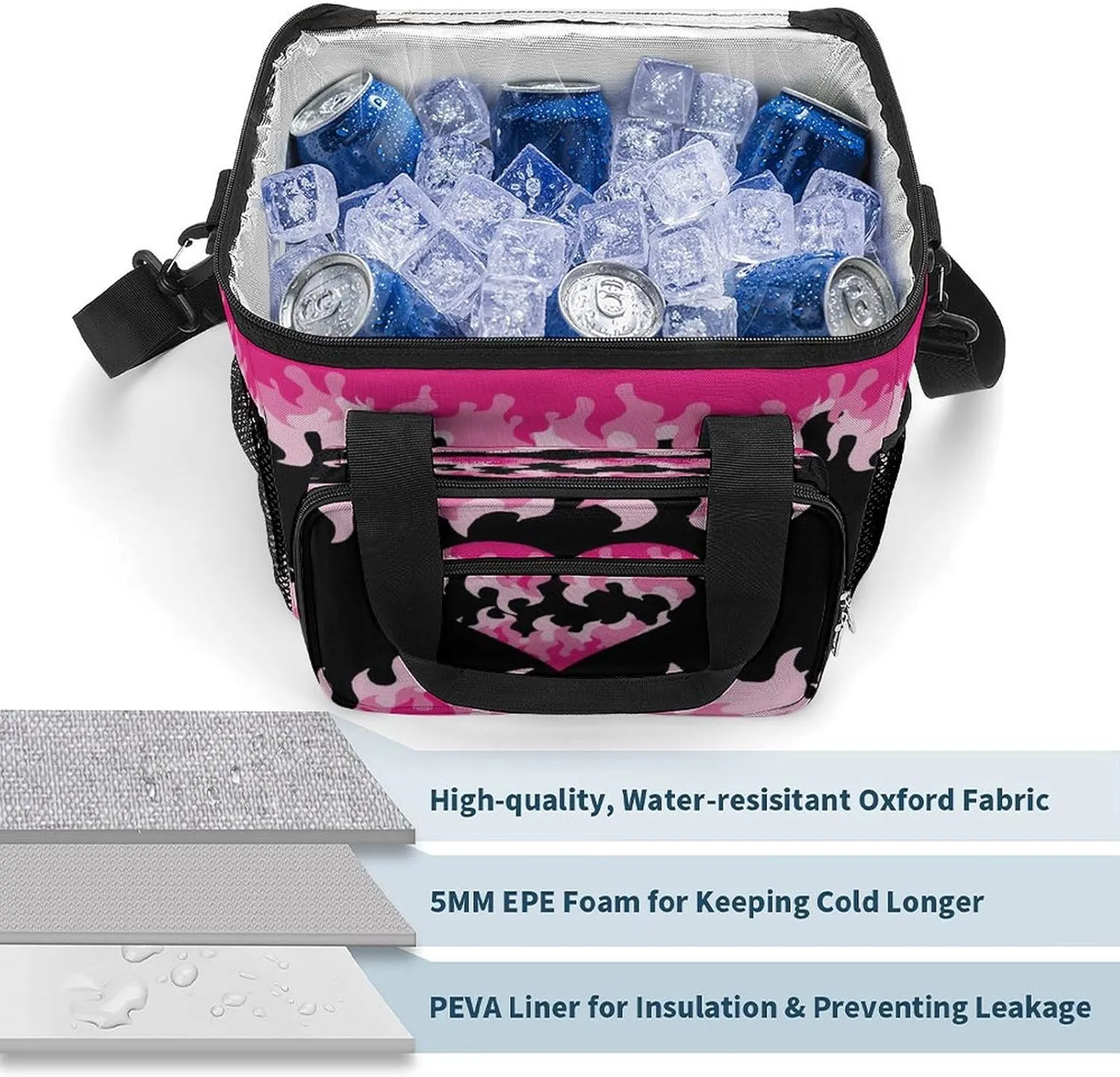 22.5L Waterproof Soft Cooler BagInsulated Lunch Box for Camping Fishing Beach Road Trips