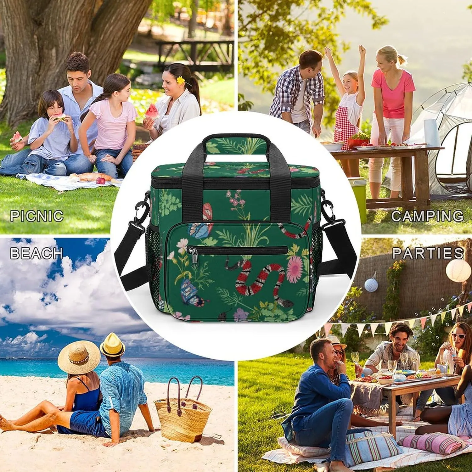 22.5L Waterproof Soft Cooler BagInsulated Lunch Box for Camping Fishing Beach Road Trips