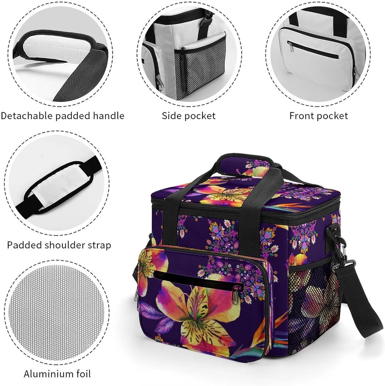 22.5L Waterproof Soft Cooler BagInsulated Lunch Box for Camping Fishing Beach Road Trips