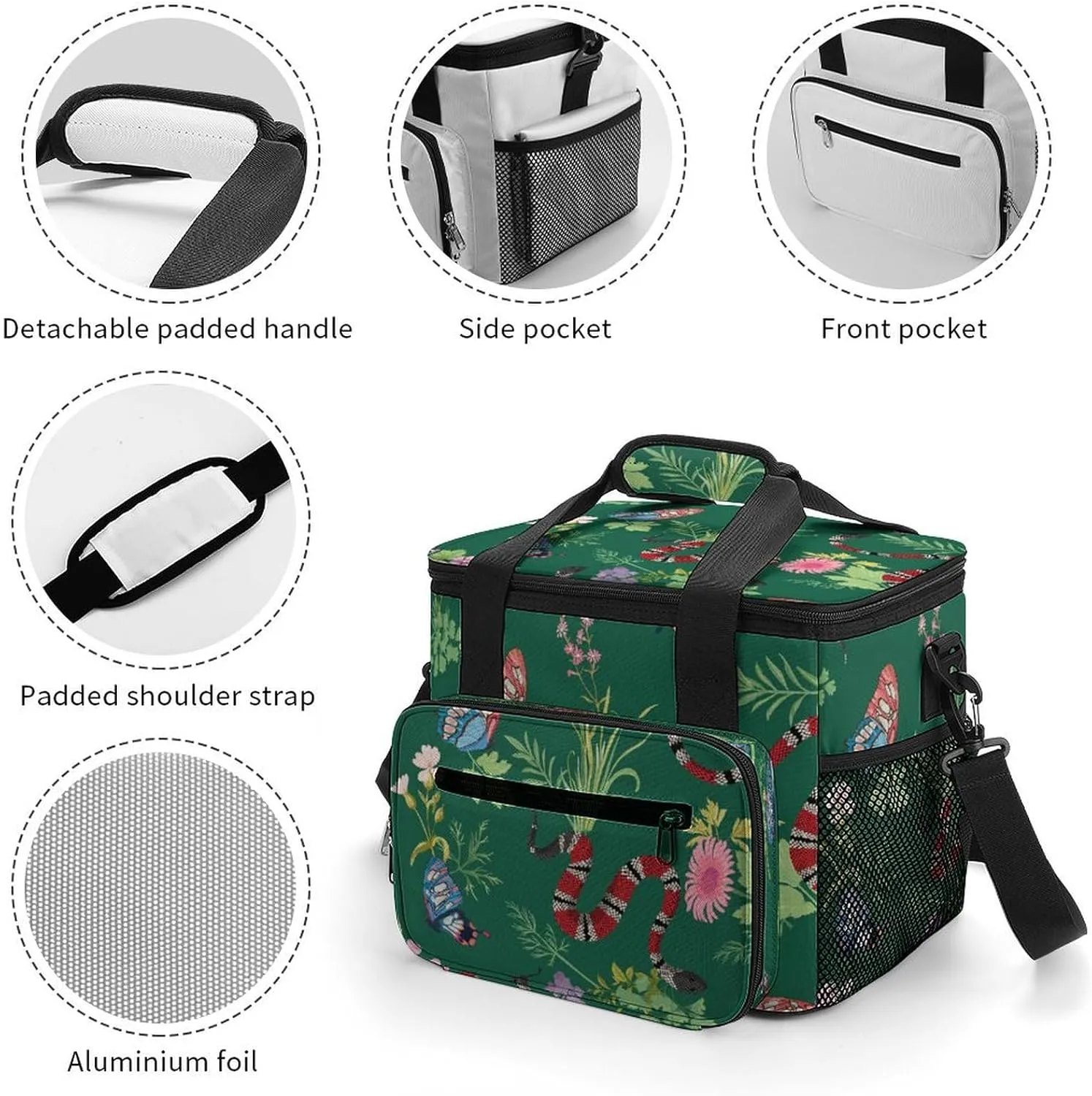 22.5L Waterproof Soft Cooler BagInsulated Lunch Box for Camping Fishing Beach Road Trips
