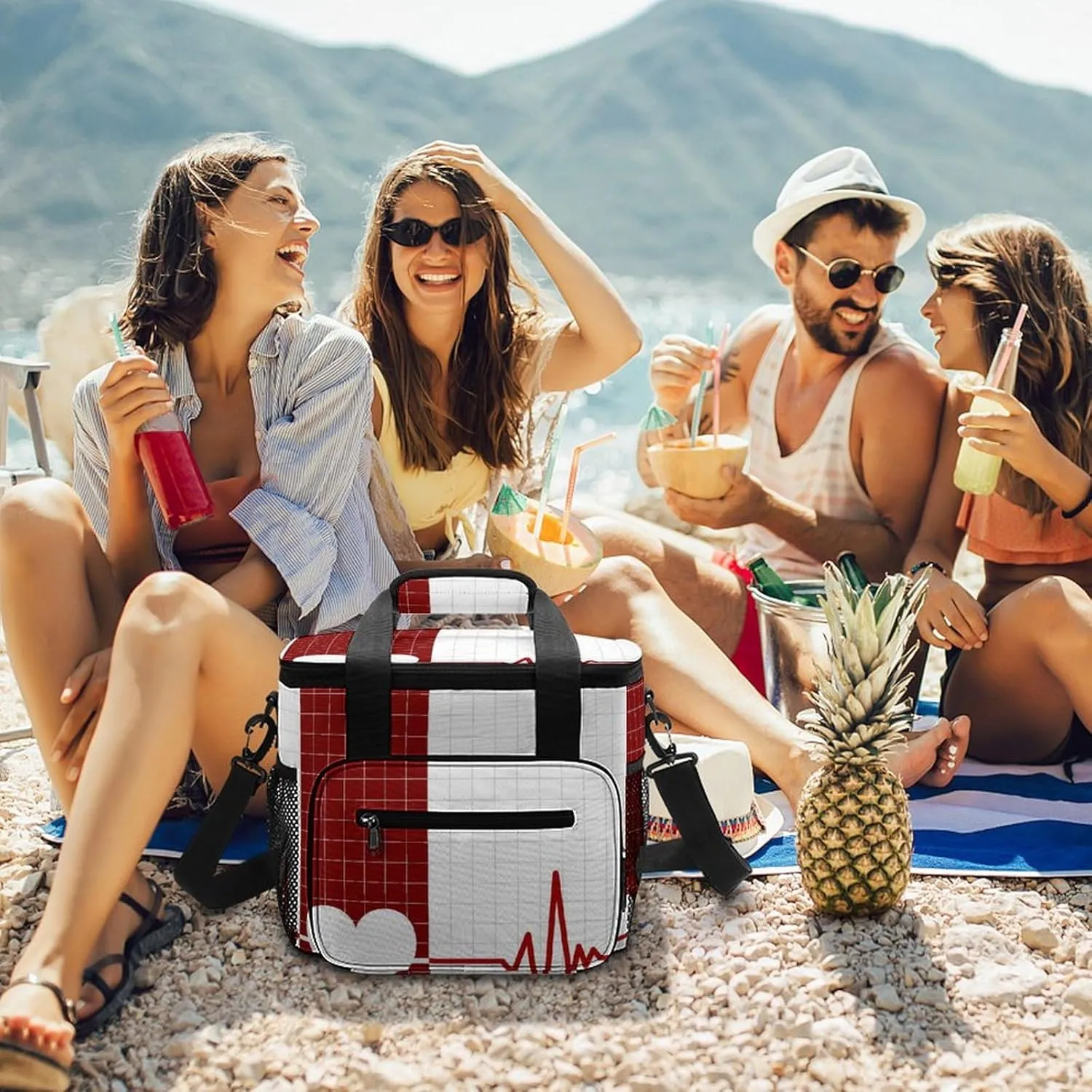 22.5L Waterproof Soft Cooler BagInsulated Lunch Box for Camping Fishing Beach Road Trips