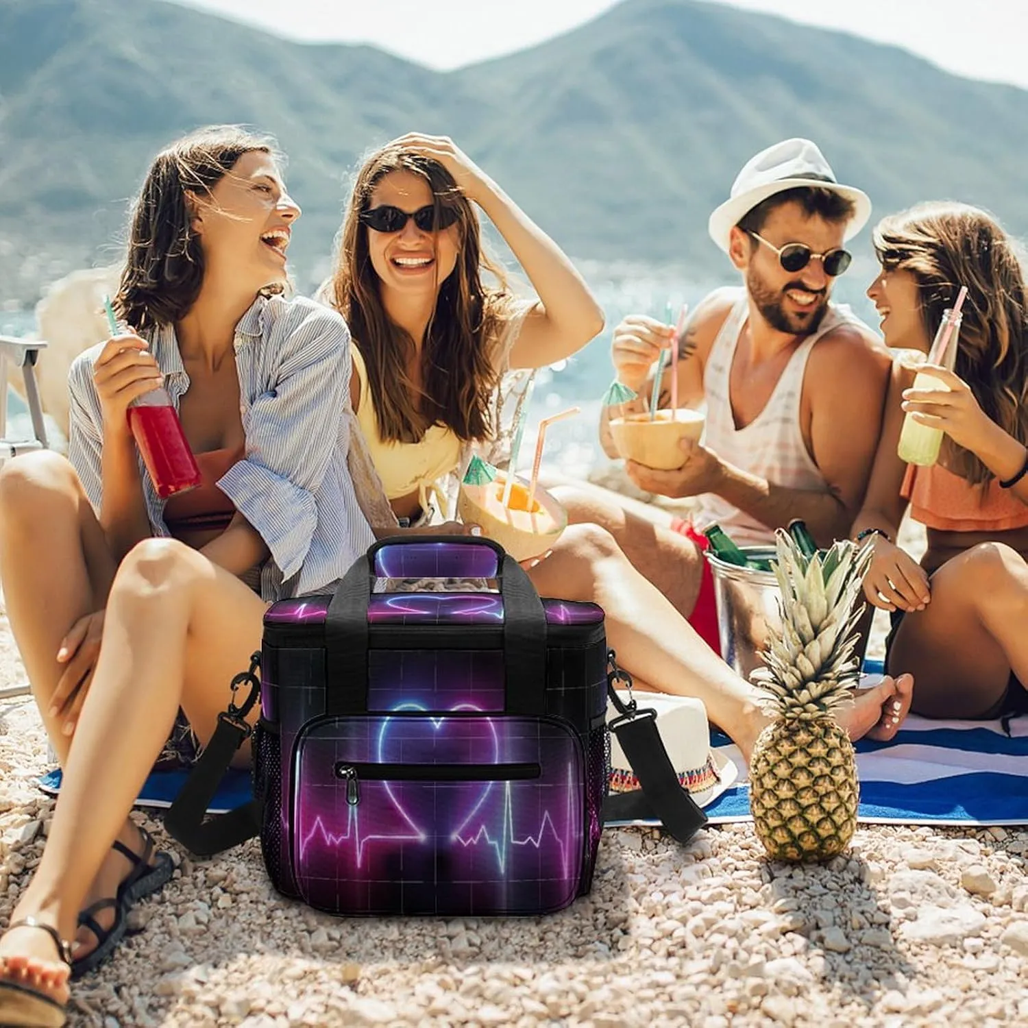 22.5L Waterproof Soft Cooler BagInsulated Lunch Box for Camping Fishing Beach Road Trips