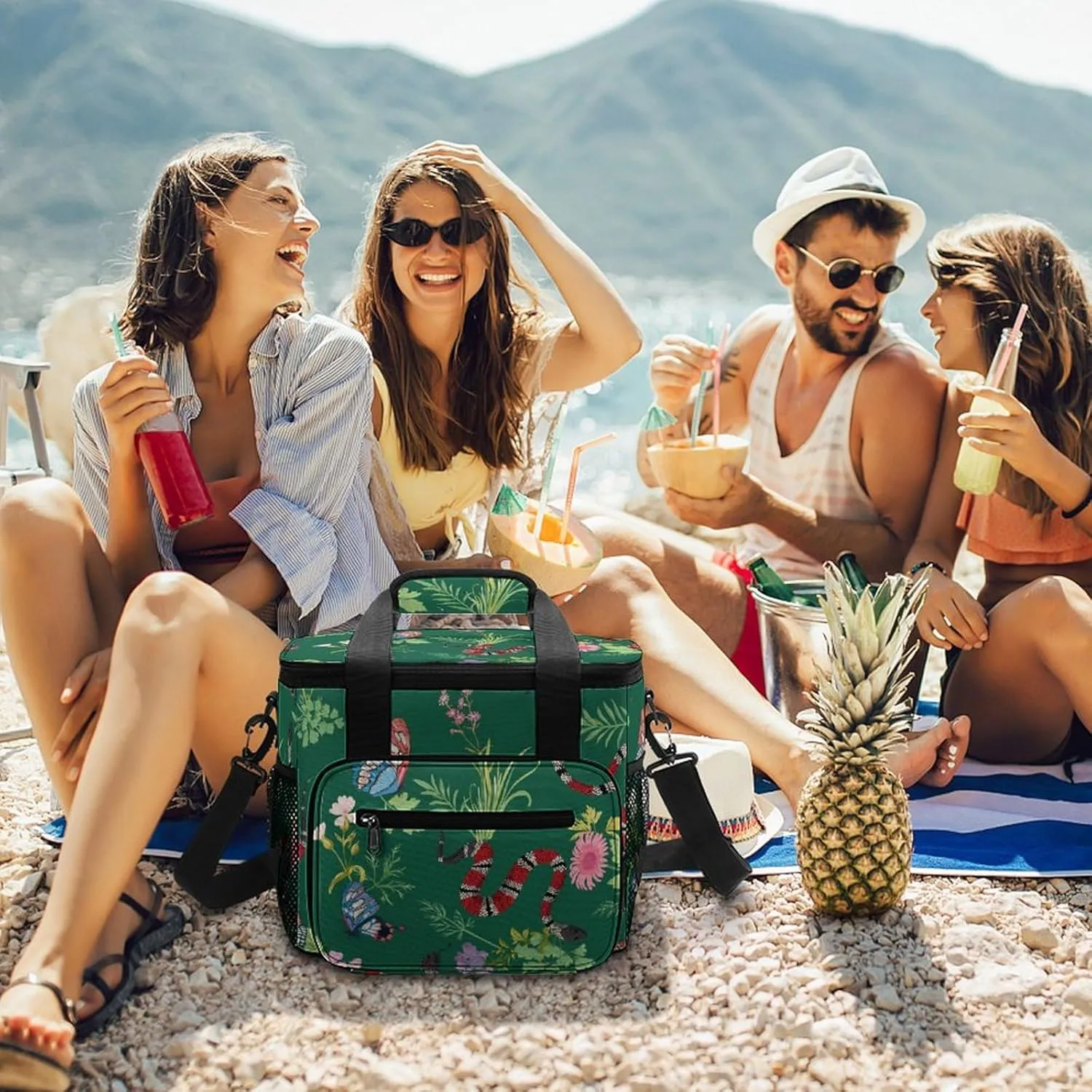 22.5L Waterproof Soft Cooler BagInsulated Lunch Box for Camping Fishing Beach Road Trips