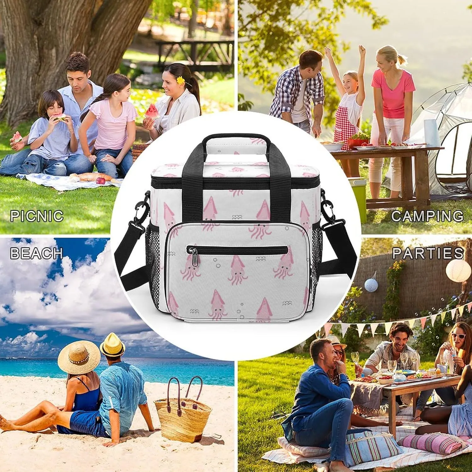 22.5L Waterproof Soft Cooler BagInsulated Lunch Box for Camping Fishing Beach Road Trips