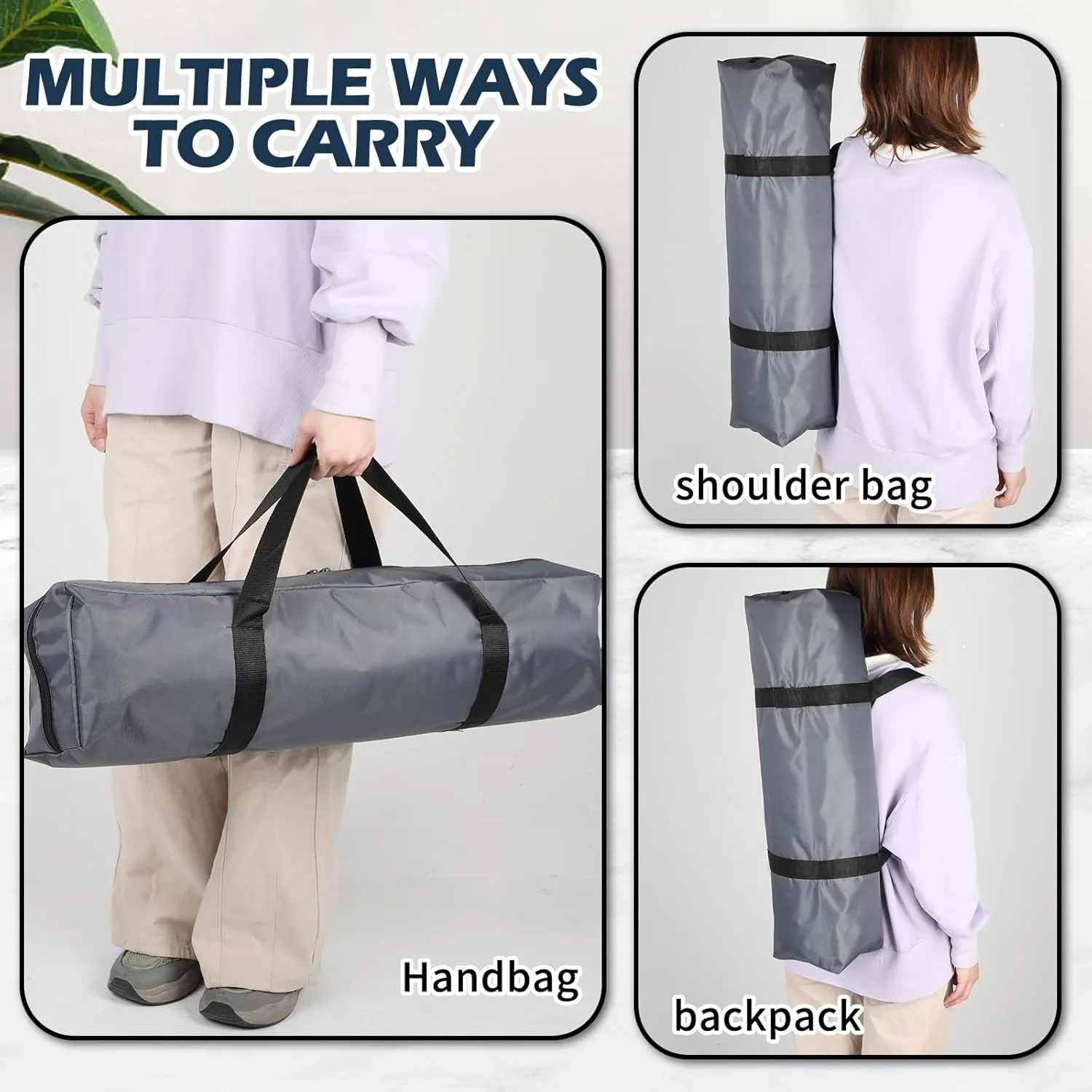 3 Pcs Tripod Carrying Case Bag Water Resistant Durable Lightweight Multifunctional Tripod Carrying Case with Heavy Duty Suit for Tent, Fishing Pole, Lights, Speakers, Cameras(Grey,28 Inch)