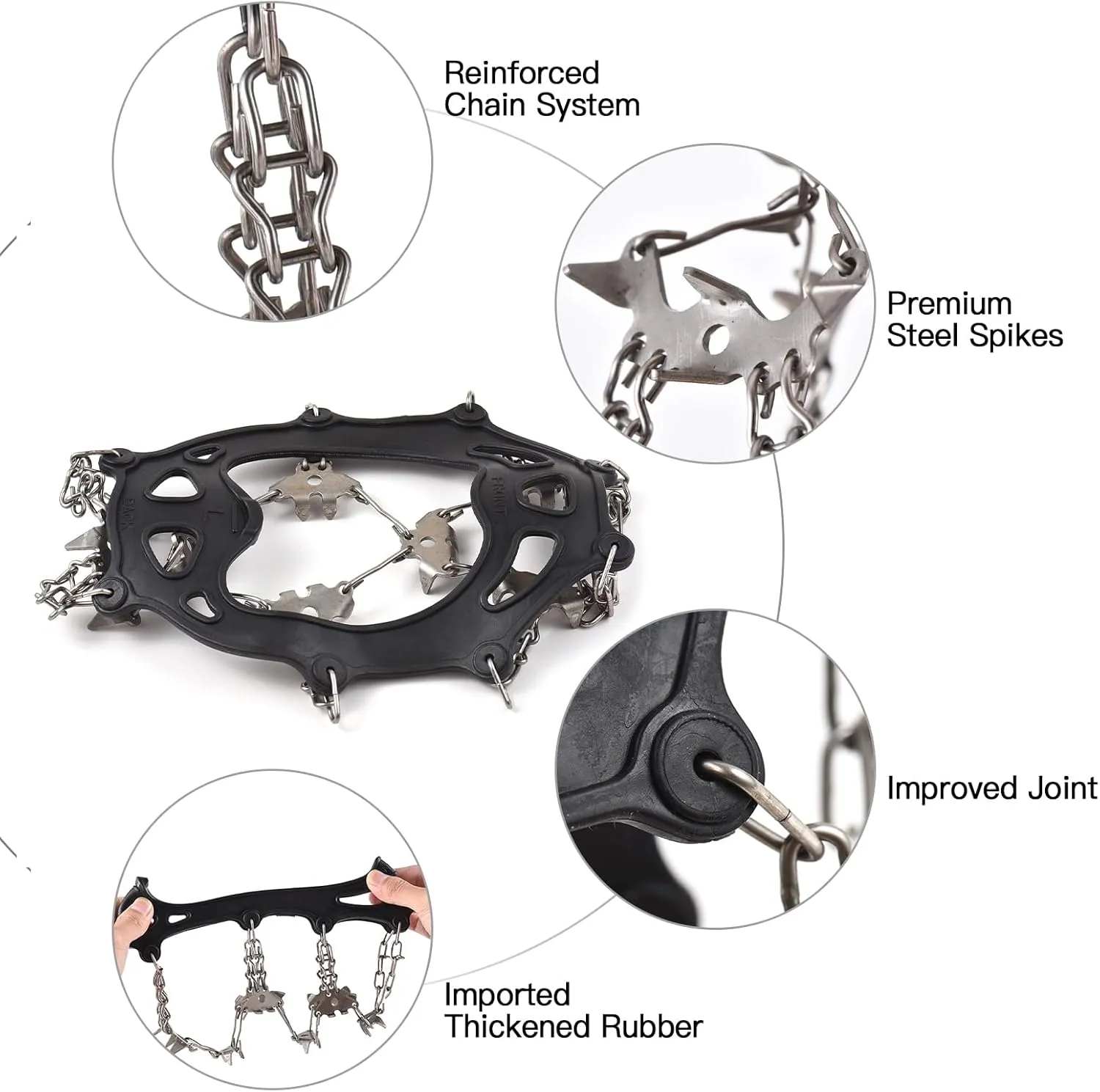 32-Tooth Stainless Steel Anti-Slip Shoe Cover Snow Anti-Slip Device Anti-Slip Chain