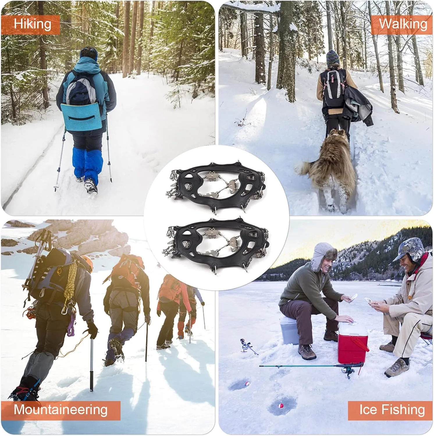 32-Tooth Stainless Steel Anti-Slip Shoe Cover Snow Anti-Slip Device Anti-Slip Chain