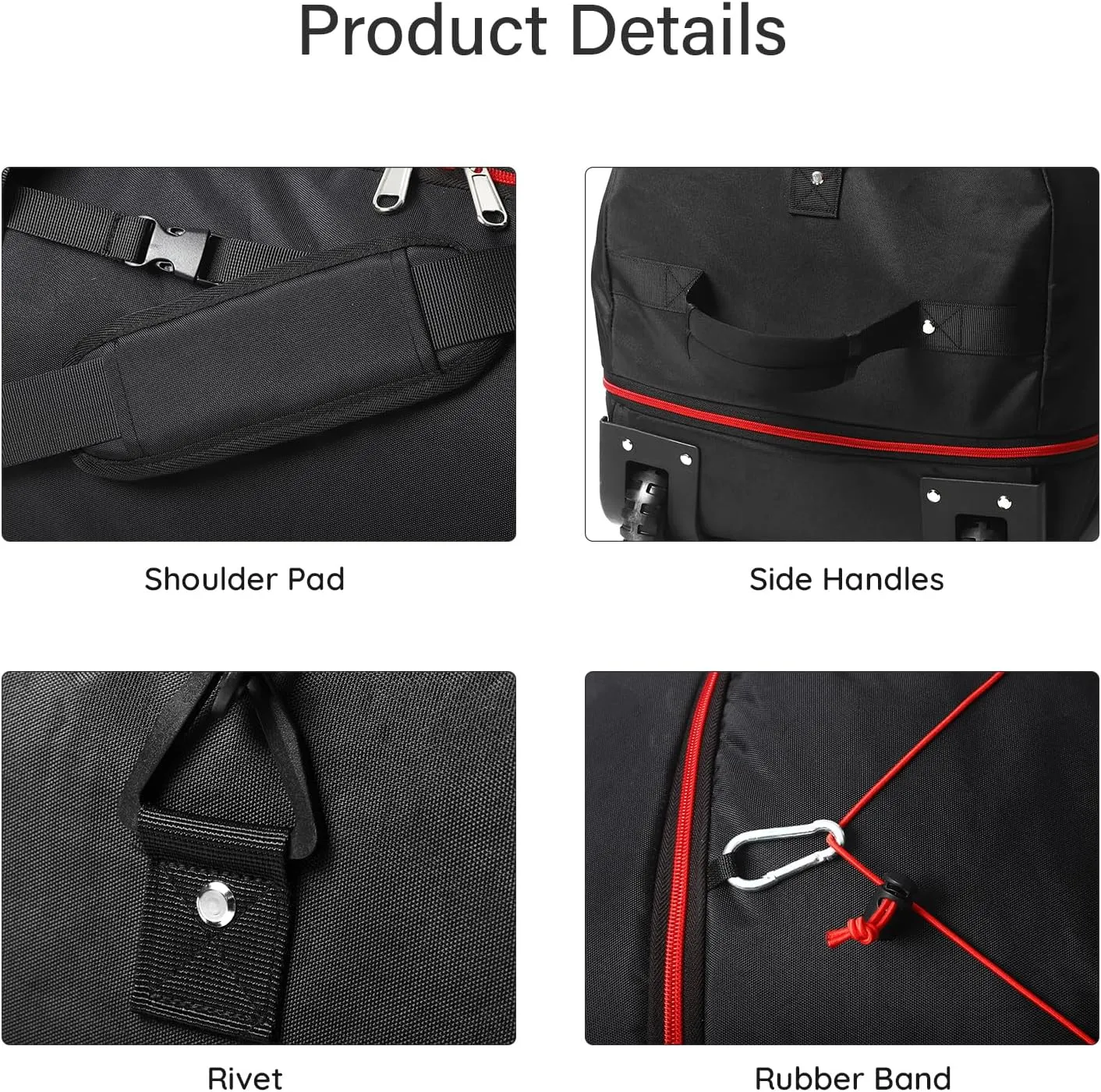 32" Soft-Sided Foldable Wheeled Duffle Bag, 110L Expandable 140L Rolling Travel Bag with Matching Storage Pouch, Updated Brown