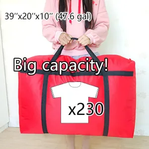 3pcs Extra Large 47.6 gal Heavy duty Storage Bags with Strong Handle, Travel Duffel Clothes Bags for Moving, Travelling, Camping, Festival Decorations Storage, Blue Black Yellow