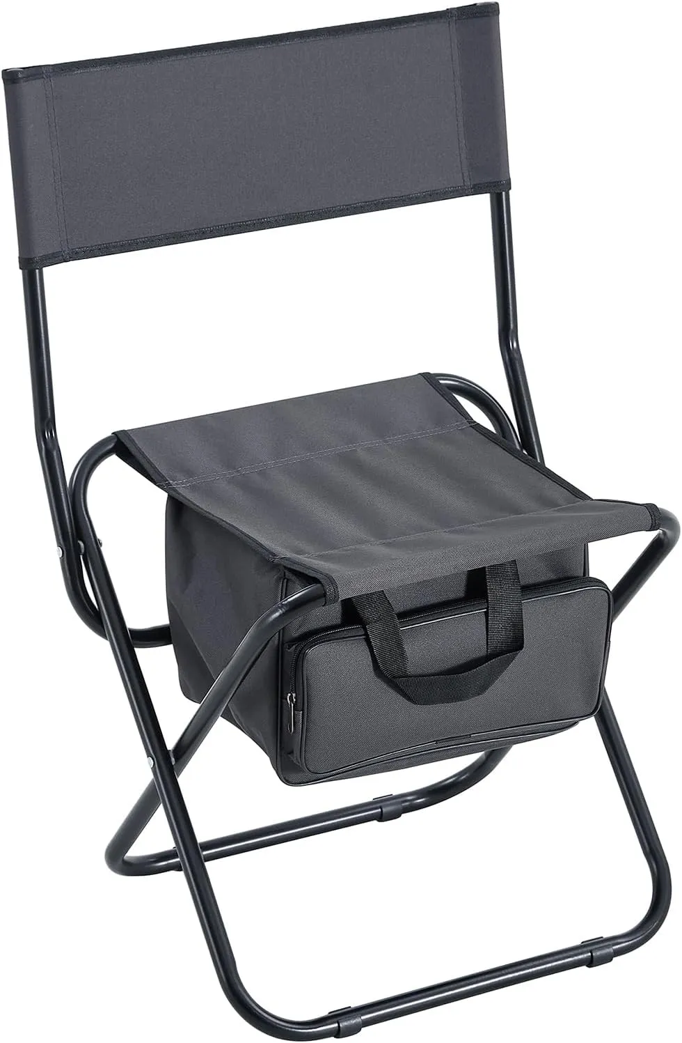4 Pack Camping Chair, Padded Folding Outdoor Chair with Storage Bag, Lightweight Directors Chair Portable Fishing Chair for Picnics, BBQ, Beach, Backyard, Party, Patio, Lawn, Grey