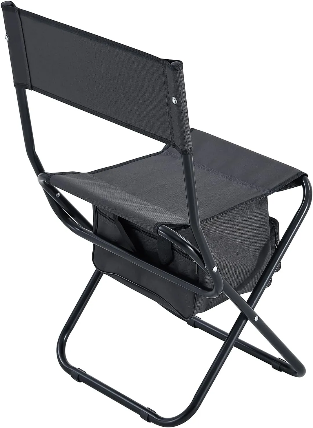 4 Pack Camping Chair, Padded Folding Outdoor Chair with Storage Bag, Lightweight Directors Chair Portable Fishing Chair for Picnics, BBQ, Beach, Backyard, Party, Patio, Lawn, Grey