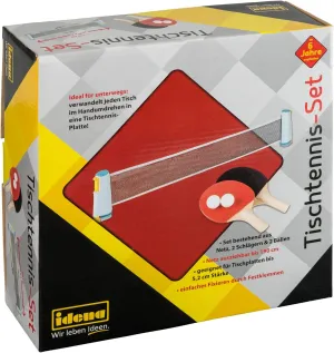 40204 Table Tennis Set with net, Two trowels and Two Balls, for Easy mounting on Table Tops, Perfect for on The go, on Holiday or in The Garden.