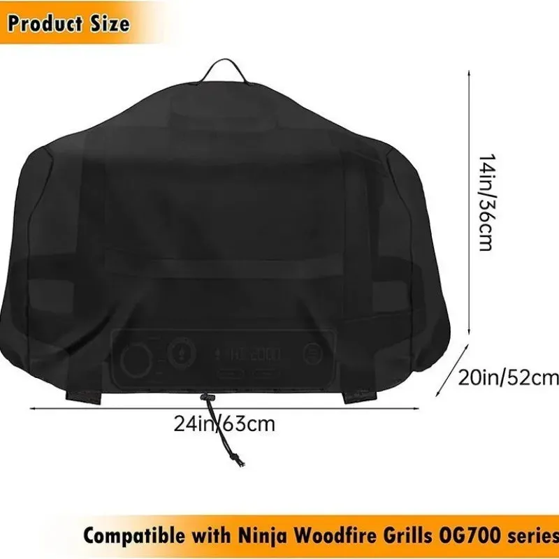 420D Oxford Cloth Outdoor Grill Cover Dust & Sun Protection 63 X 52 X 36 Cm