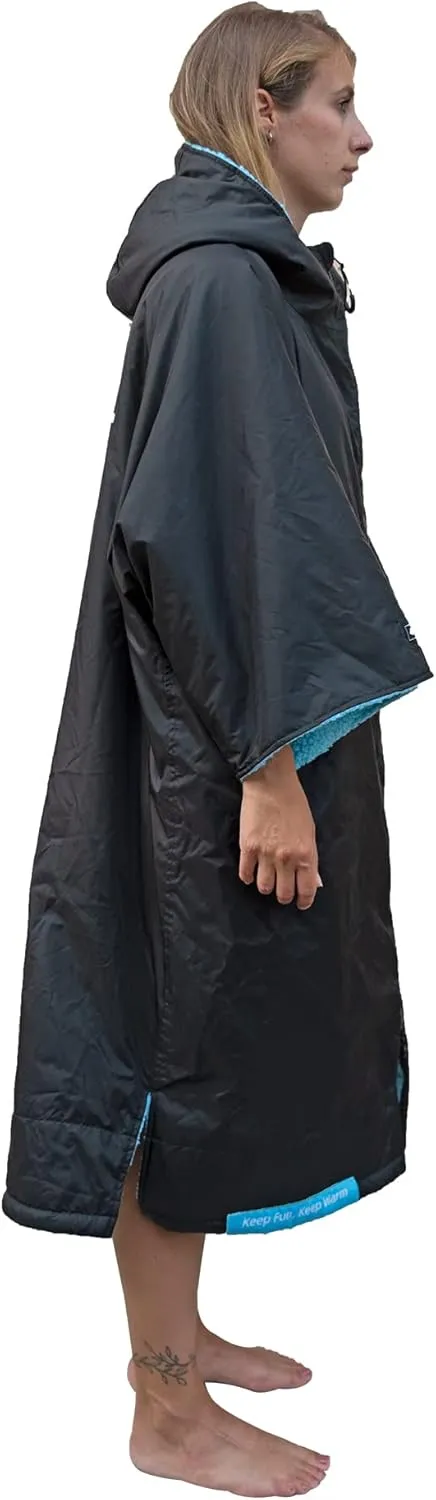 4Monster Swim Parka with Hood,Quick-dry Wetsuit Changing Robe Waterproof,Warm Coat Surf Poncho for Water Sport, Beach&Pool