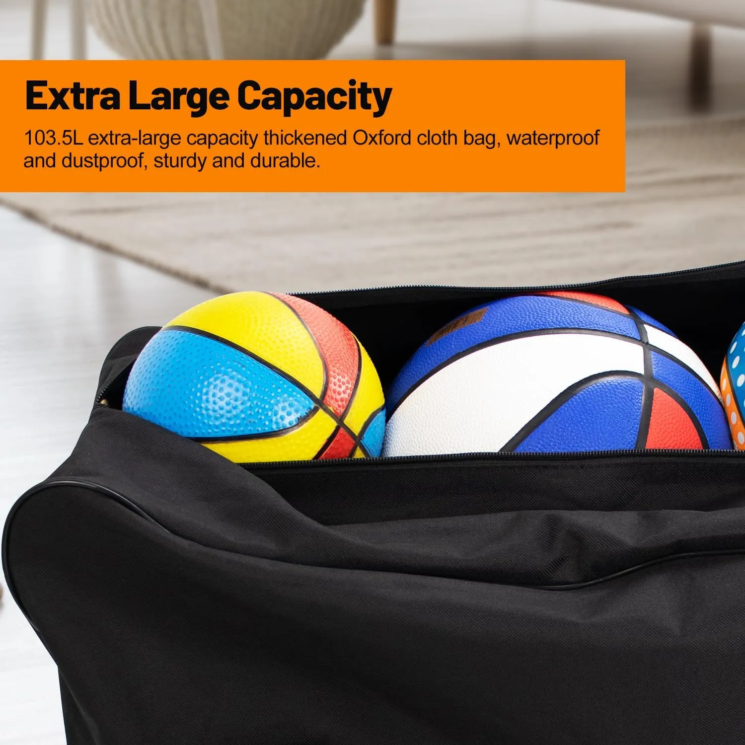 54L 14.2Gallons Foldable Duffle Cloth Bag Travel DuffelTote Bags Durable Luggage GymBag with Zippers and Handles for Camping and Traveling 23.6x11.8x11.8in