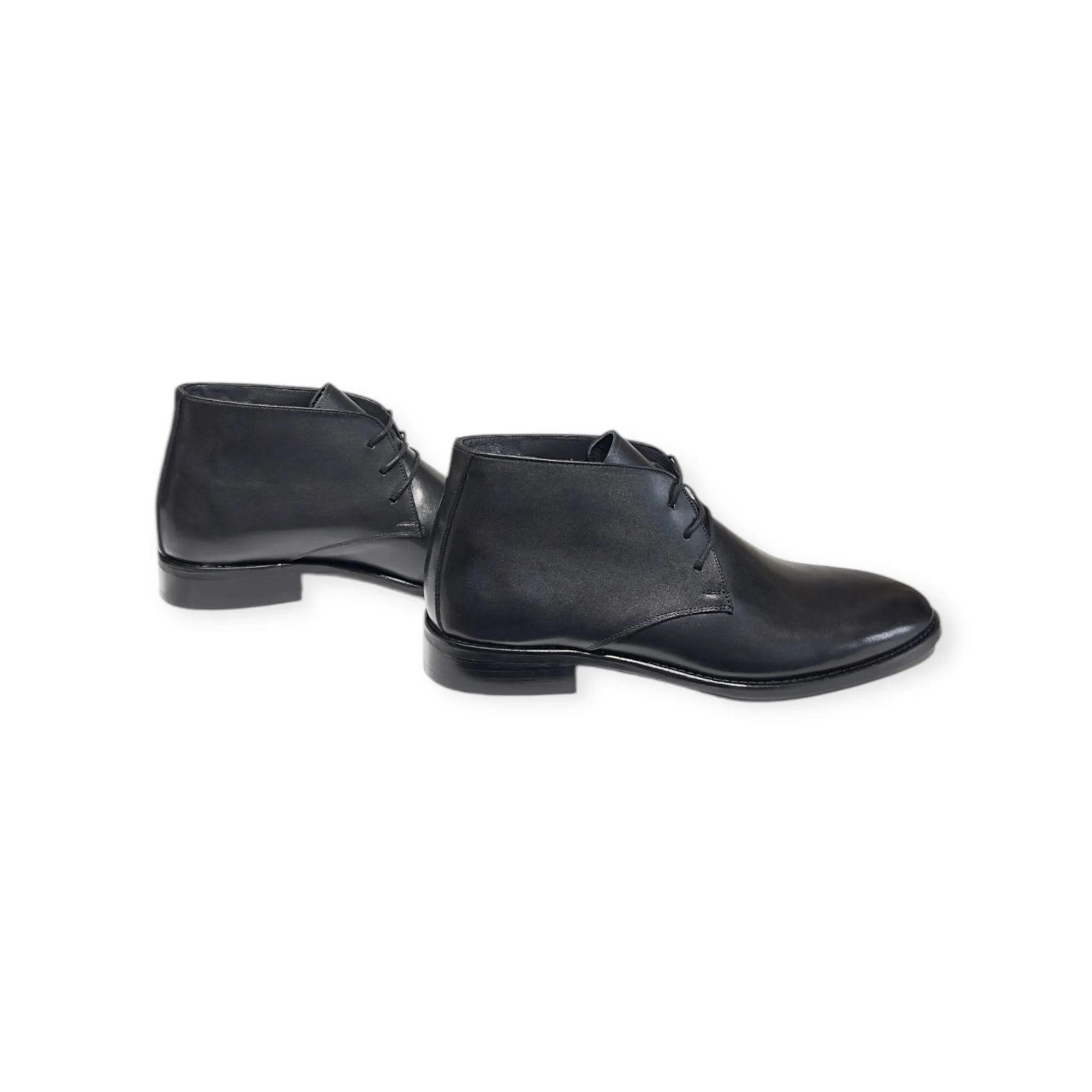 611s Black Elegant Leather Derby Shoes