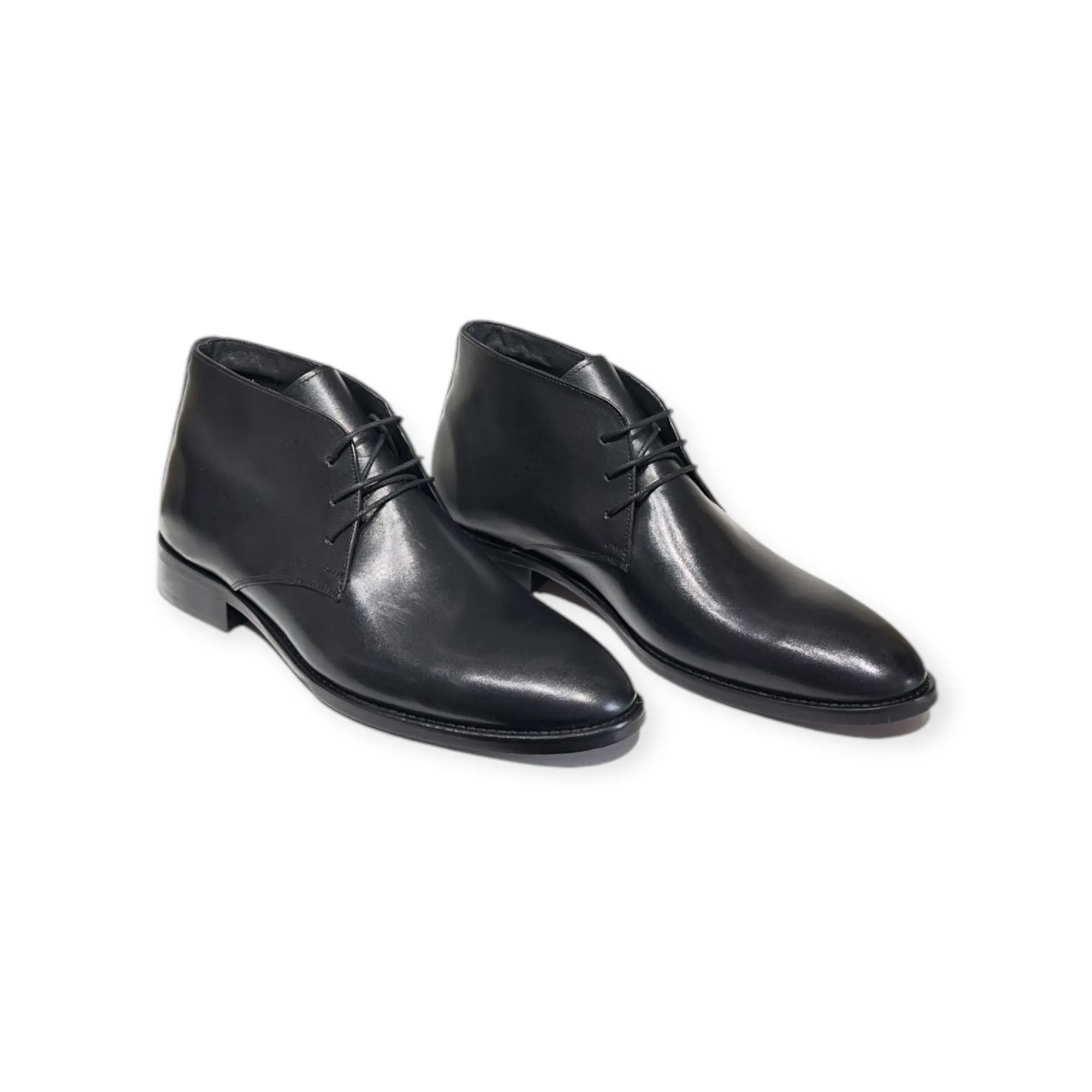 611s Black Elegant Leather Derby Shoes