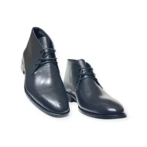 611s Black Elegant Leather Derby Shoes