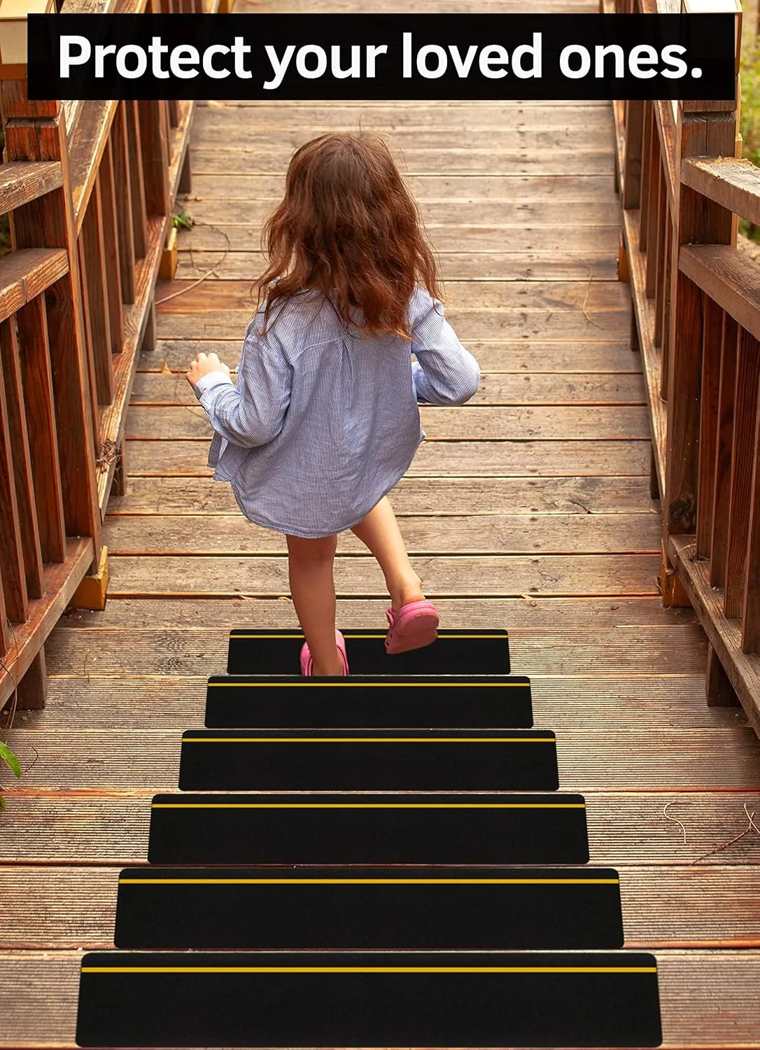 6”x30” Non-Slip Stair Treads Outdoor – (10-Pack) Reflective Anti-Slip Tape