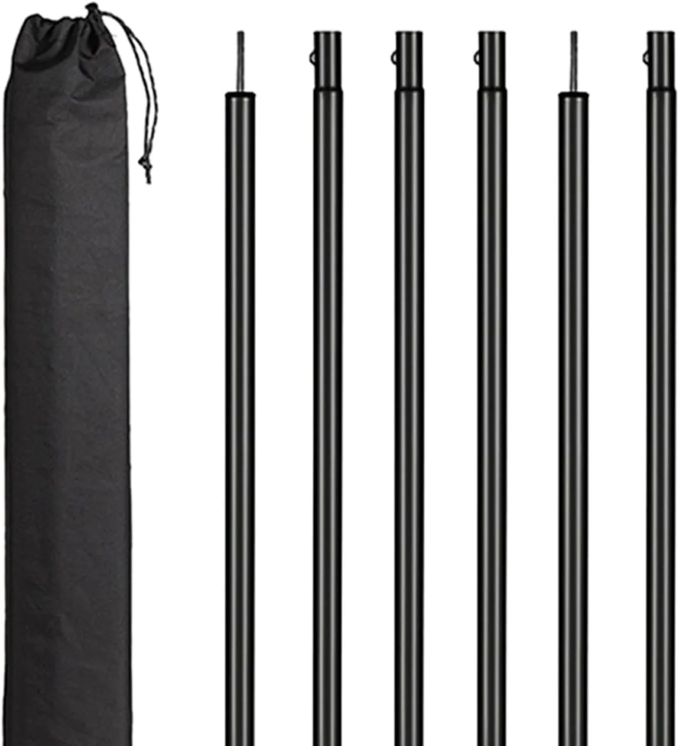 8X Tent Poles for Tarp Iron Easy Installation High Performance Awning Poles Lightweight for Outdoor Hiking Shade