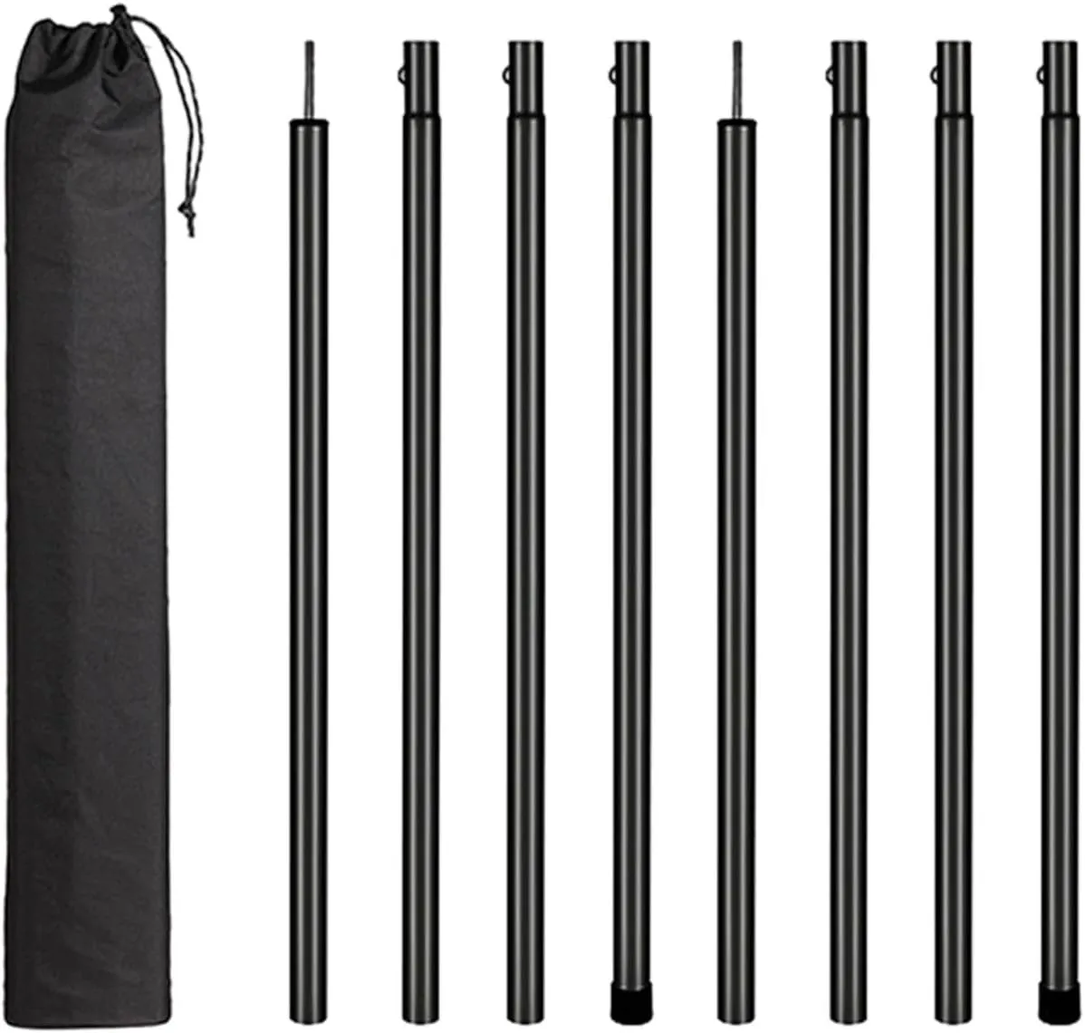8X Tent Poles for Tarp Iron Easy Installation High Performance Awning Poles Lightweight for Outdoor Hiking Shade