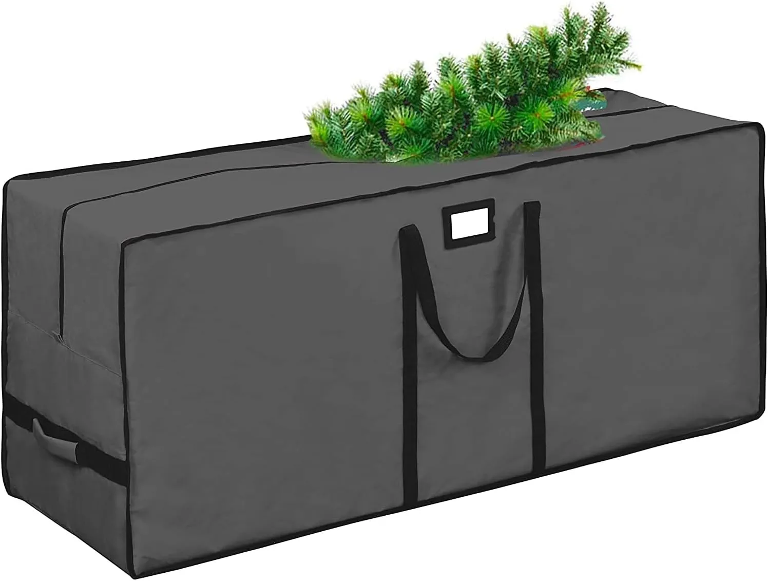9 ft Christmas Tree Storage Bag, Heavy Duty 600D Oxford Fabric with Reinforced Handles and Dual Zip Wide Opening, Extra Large Storage Container for Trees and Decorations (Grey)