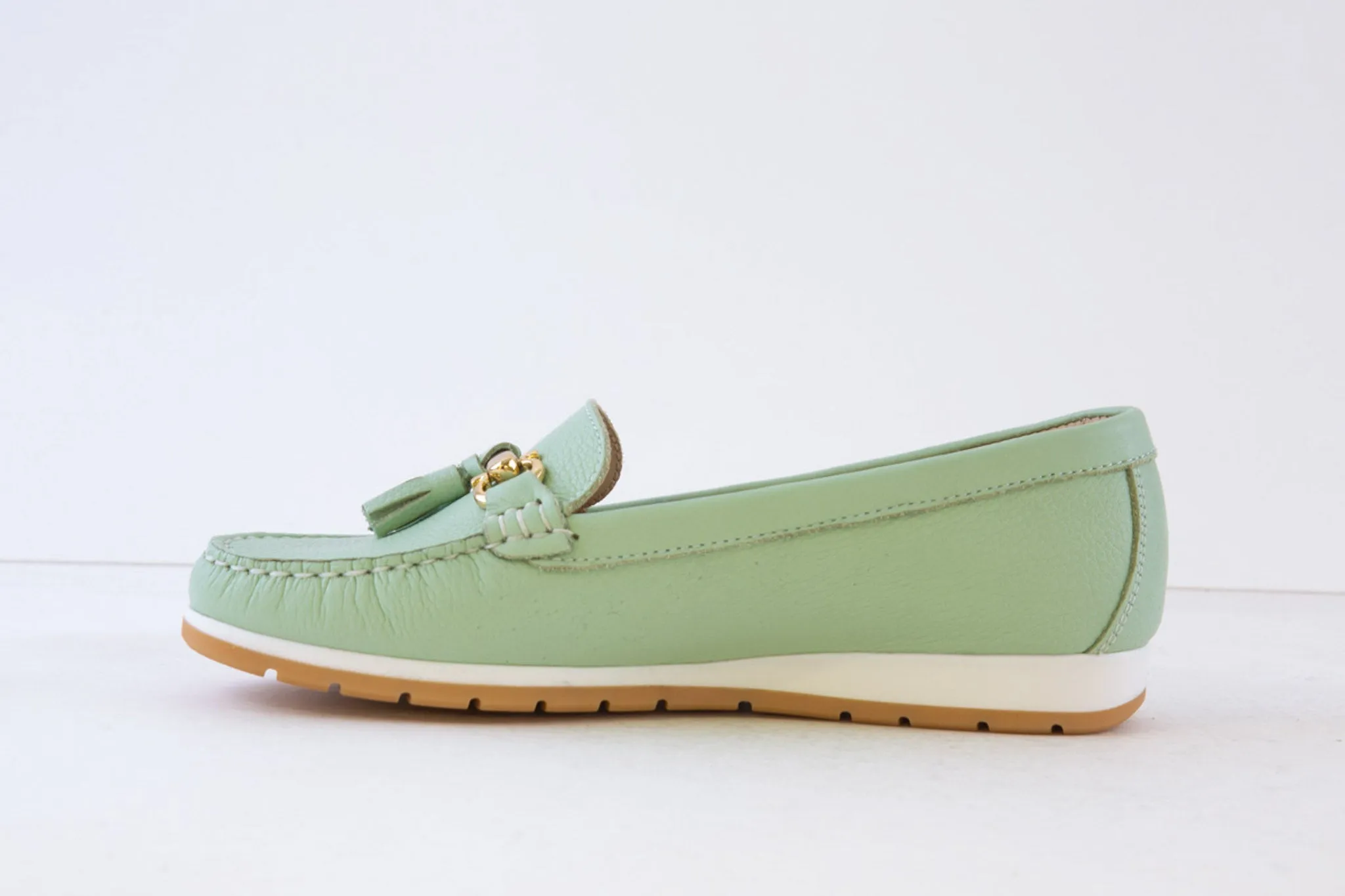 AEROBICS - 22420-957 FLAT SLIP-ON MOCCASIN SHOE - MINT GREEN