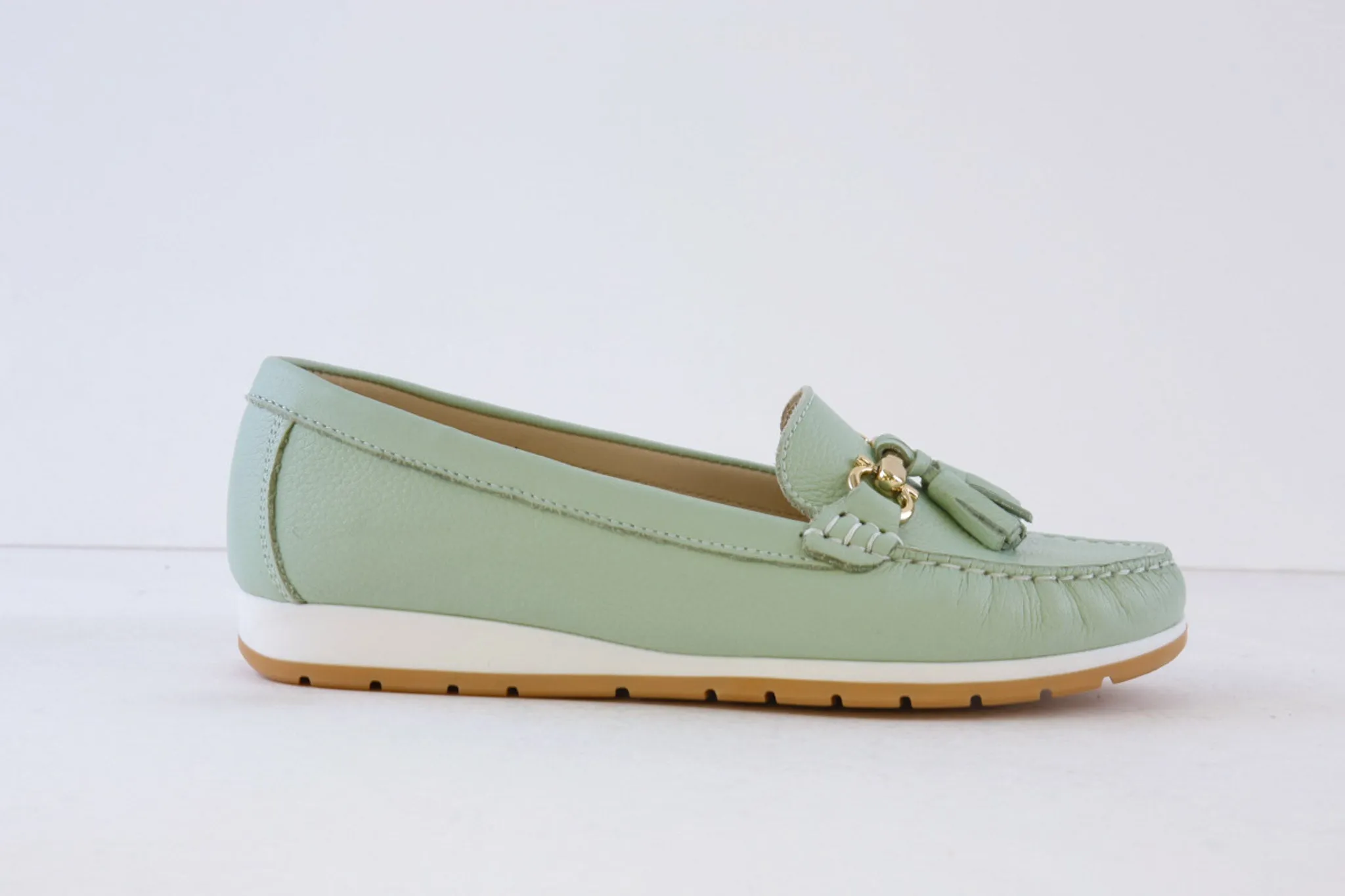 AEROBICS - 22420-957 FLAT SLIP-ON MOCCASIN SHOE - MINT GREEN