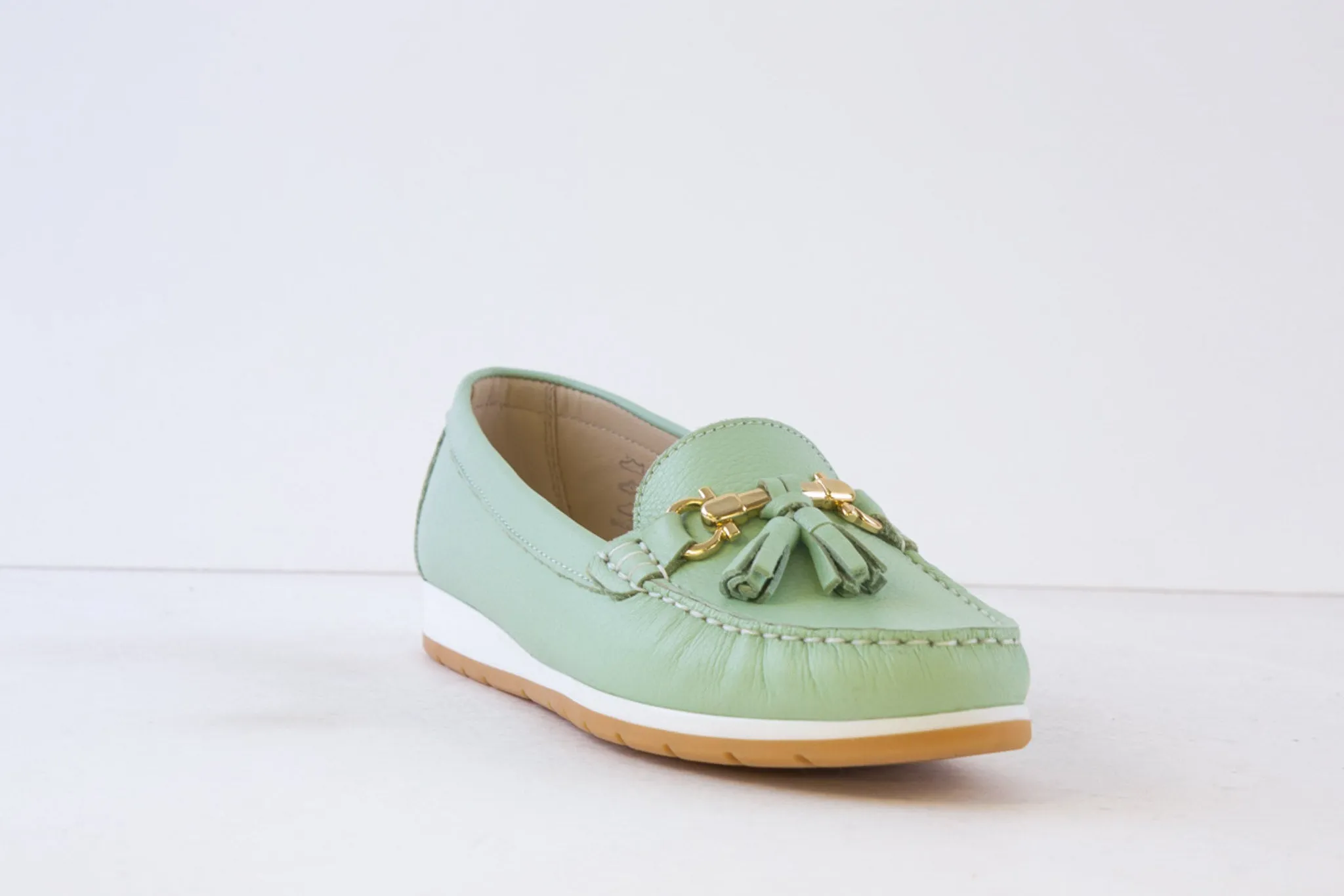 AEROBICS - 22420-957 FLAT SLIP-ON MOCCASIN SHOE - MINT GREEN