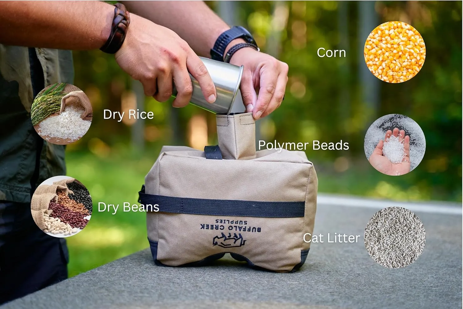 All Weather Durable Front and Rear Shooting Rest Bags, Rifle Rest Sand Bag for Bench Rest Shooting, Hunting, Target & Competitive Sports Shooting-Unfilled