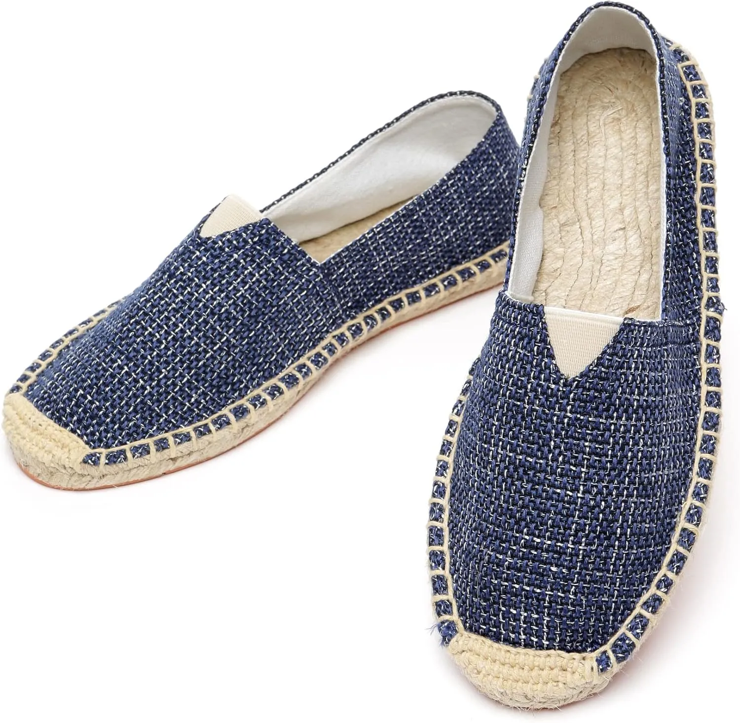 Altxic Men's Closed Toe Comfortable Canvas Slip on Flat Espadrilles