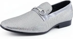 Amali Devy, Men's Dress Loafers, Slip-On Tuxedo Shoes for Men, Velvet Embellished Loafer Slippers