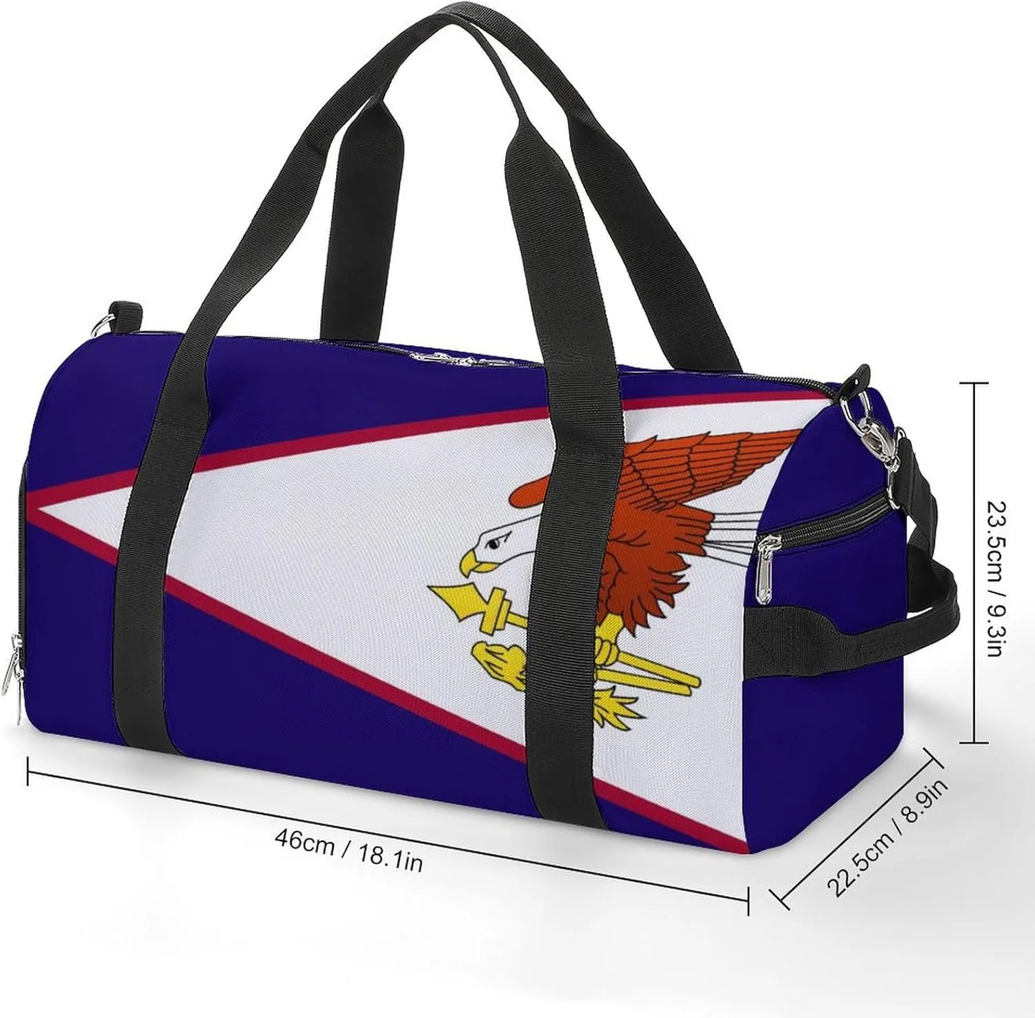 American Samoa Flag Travel Bag for Boys Girls with Shoe Compartment and Wet Pocket