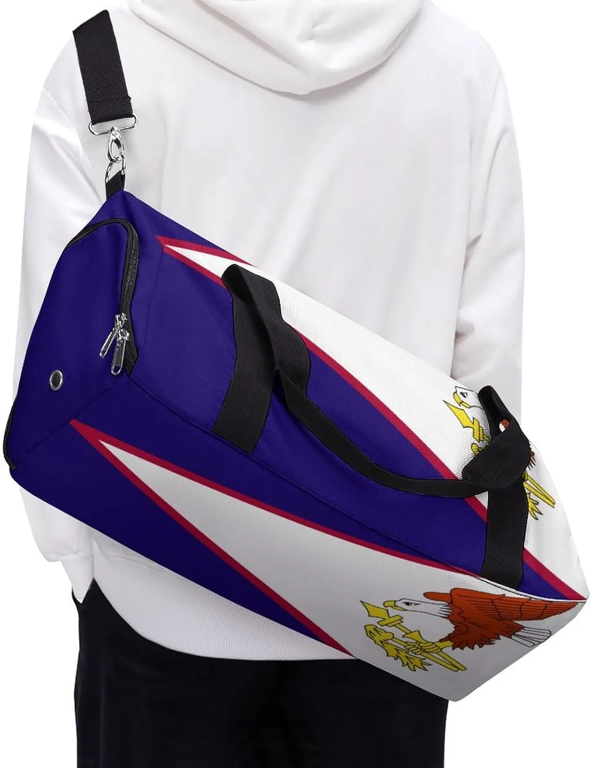 American Samoa Flag Travel Bag for Boys Girls with Shoe Compartment and Wet Pocket