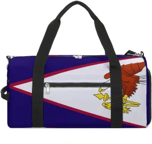 American Samoa Flag Travel Bag for Boys Girls with Shoe Compartment and Wet Pocket