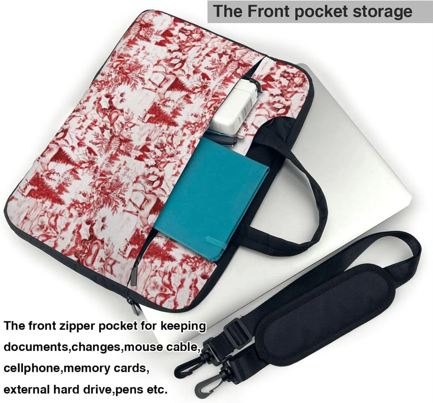 Animal Wilderness Bear Deer Print Trendy Oxford Cloth Laptop Bag - Versatile Laptop Case,Messenger Bag, Shoulder Bag