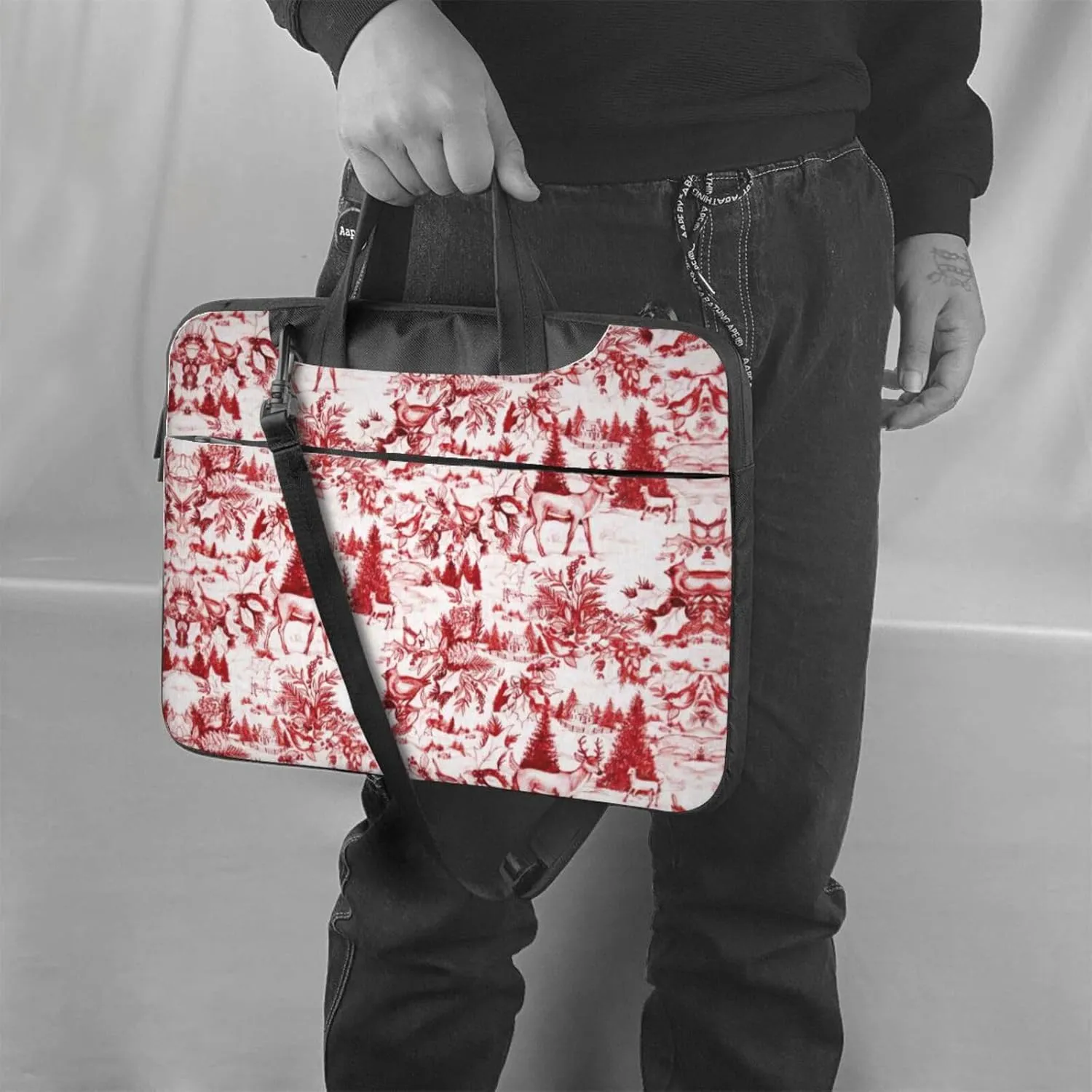 Animal Wilderness Bear Deer Print Trendy Oxford Cloth Laptop Bag - Versatile Laptop Case,Messenger Bag, Shoulder Bag