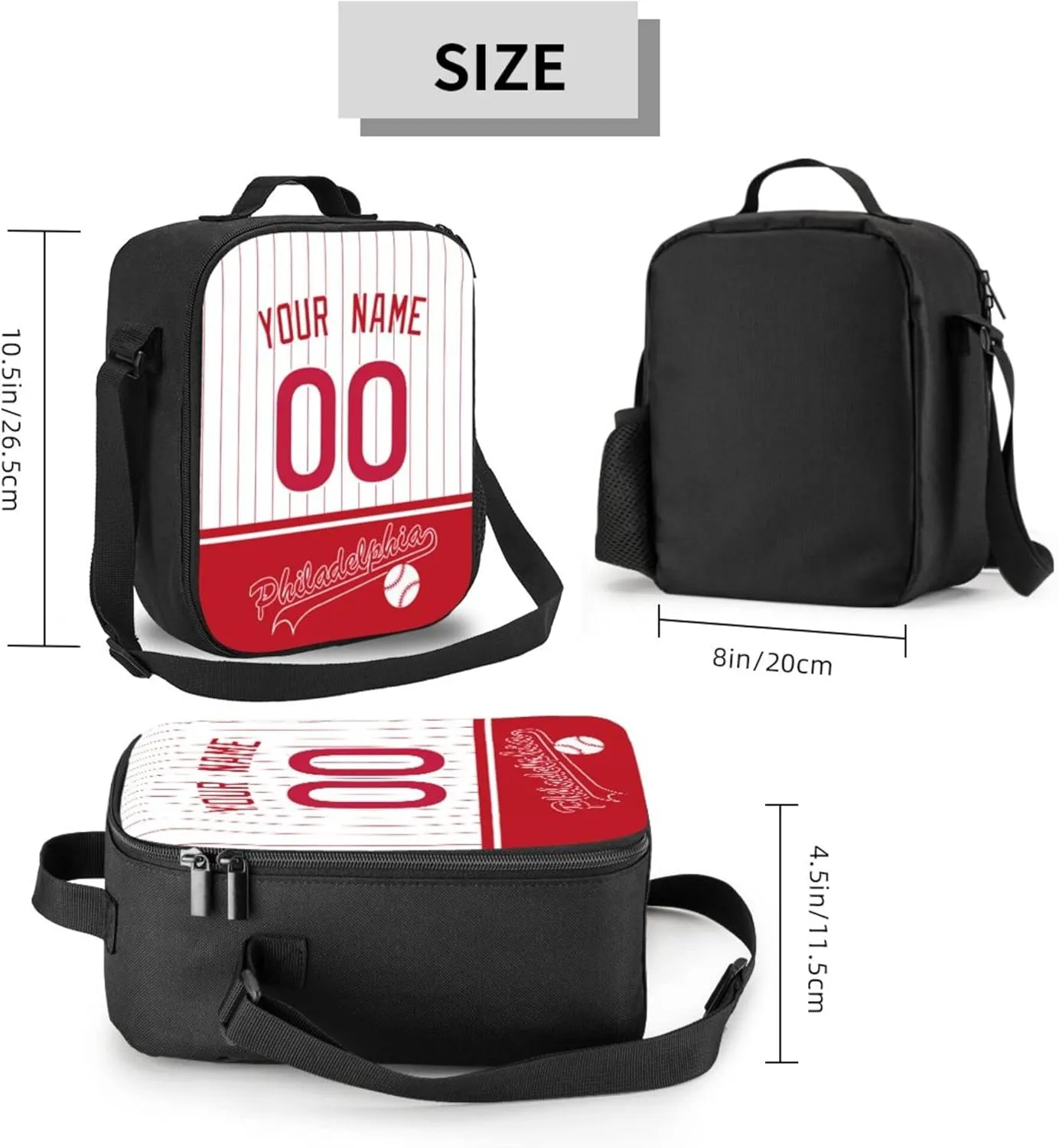 ANTKING Philadelphia Lunch Box Lunch Bag Cooler Custom Any Name and Any Number Personalized Gifts for Kids Men Women